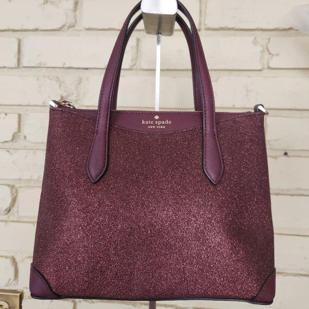 Like New Kate Spade Deep Nova Glitter Holiday Crossbody Bag Purse
